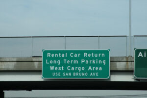 “Route 101 Silicon Valley /SFO - Rental Car return do not use Airport Exit” image courtesy Flickr user ShashiBellamkonda, CC-BY-2.0.