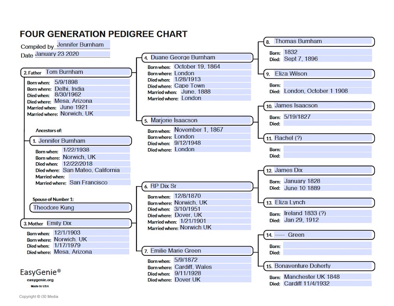 fillable genealogy PDF helvetica font