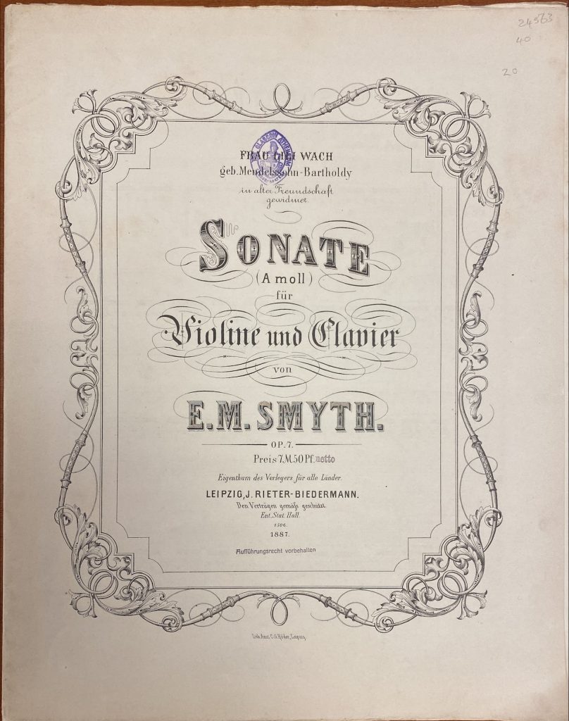 Sonata for violin and piano title page